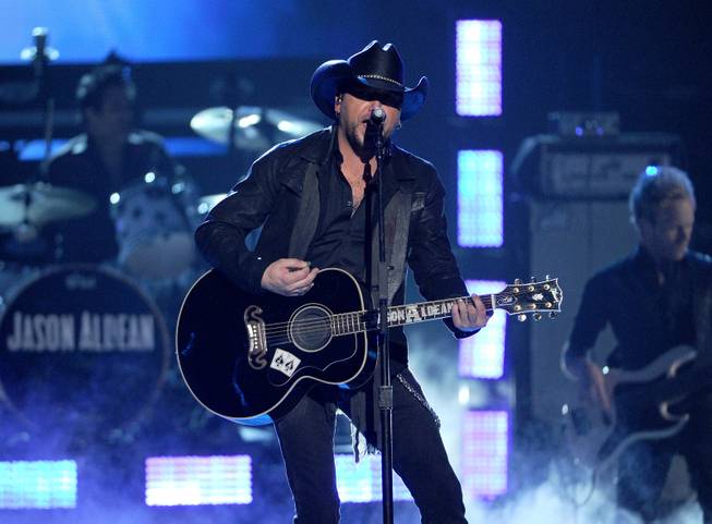 Jason Aldean performs at the 49th Annual Academy of Country Music Awards at MGM Grand Garden Arena on Sunday, April 6, 2014, in Las Vegas. 