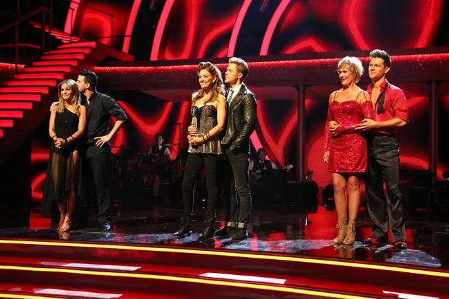Candace Cameron Bure, Mark Ballas, Amy Purdy, Derek Hough, Diana Nyad and Henry Byalikov compete on Season 18 of ABC’s “Dancing With the Stars” on Monday, March 24, 2014.