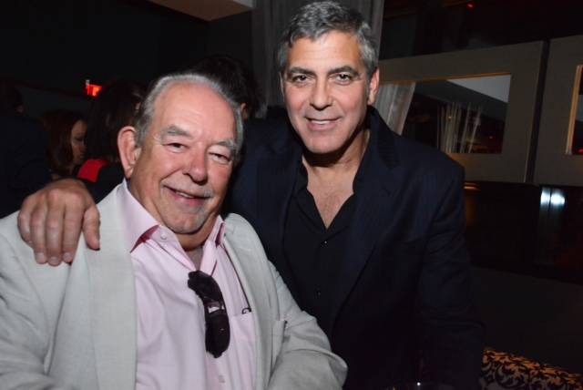 Robin Leach and George Clooney at Hyde Bellagio on Wednesday, April 9, 2014, in Las Vegas.