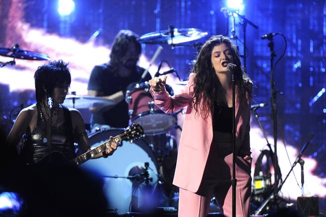 Lorde performs at the 2014 Rock and Roll Hall of Fame Induction Ceremony on Thursday, April, 10, 2014 in New York. 