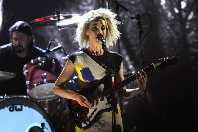 St. Vincent performs at the 2014 Rock and Roll Hall of Fame Induction Ceremony on Thursday, April, 10, 2014 in New York. 