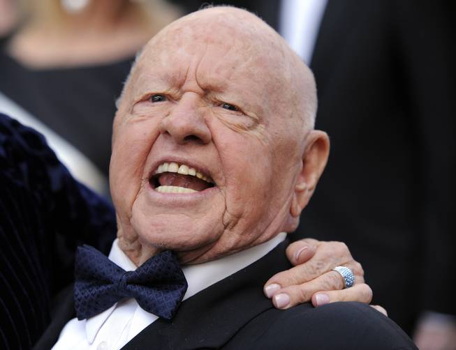 This March 7, 2010, file photo shows Mickey Rooney at the 82nd Academy Awards in the Hollywood section of Los Angeles.