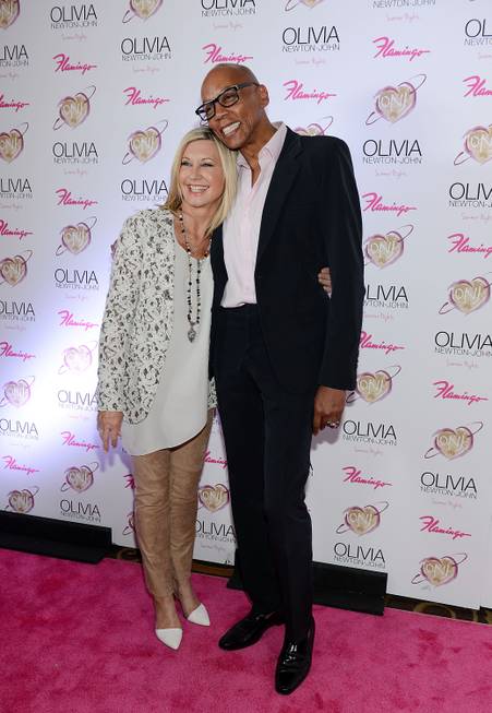 Olivia Newton-John and RuPaul walk the pink carpet on the ...