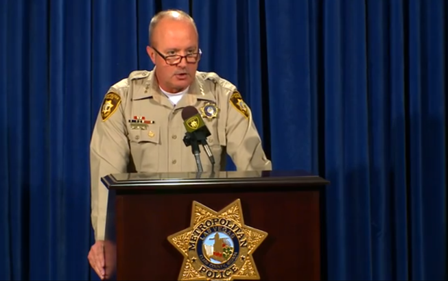 Undersheriff Jim Dixon, shown in a screen shot of a Metro video, conducts a media briefing, providing details of the April 8, 2014, officer-involved shooting that left a man dead.