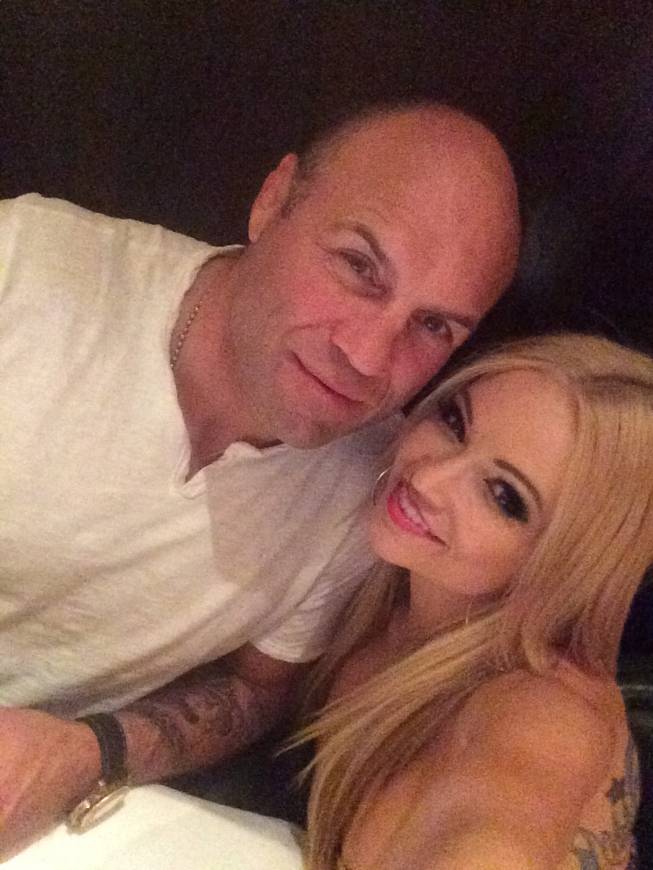 Randy Couture and Mindy Robinson at Andiamo Italian Steakhouse in the D Las Vegas.
