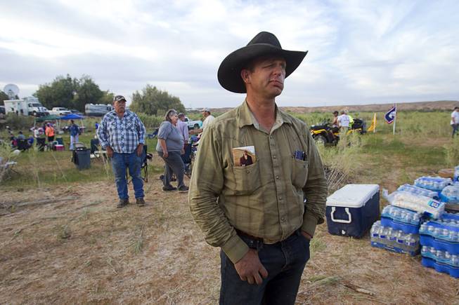 Ryan Bundy, son of rancher Cliven Bundy, attends a Bundy family "Patriot Party" near Bunkerville Friday, April 18, 2014. The family organized the party to thank people who supported rancher Cliven Bundy in his dispute with the Bureau of Land Management.