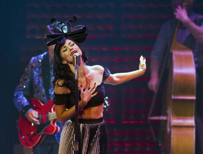 Melody Sweets sings "My Boy Elvis" as a guest star in "Million Dollar Quartet" at Harrah's on Tuesday, April 22, 2014.