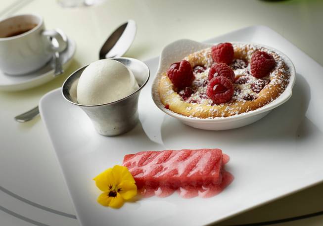 Raspberry clafoutis at DB Brasserie at the Venetian in Las Vegas.