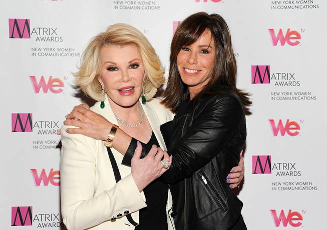 Television personalities Joan Rivers, left, and daughter Melissa Rivers attend the 2013 Matrix New York Women in Communications Awards at the Waldorf-Astoria Hotel on April 22, 2013, in New York.