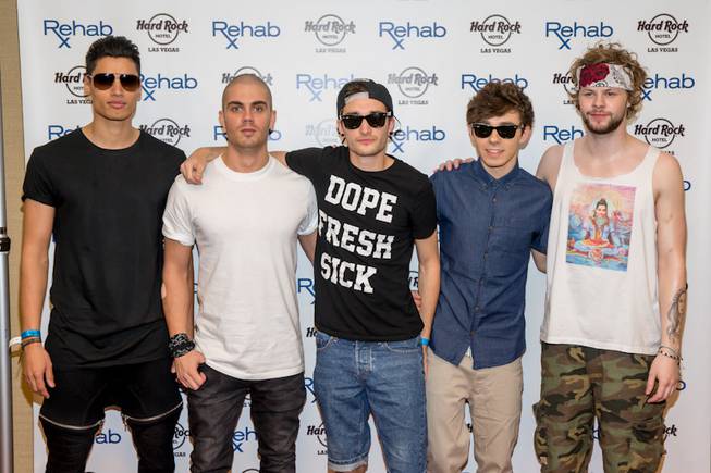 The Wanted arrives at Rehab on Sunday, April 27, 2014, ...