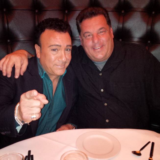 Frankie Scinta and Steve Schirripa at Andiamo Italian Steakhouse in the D Las Vegas.