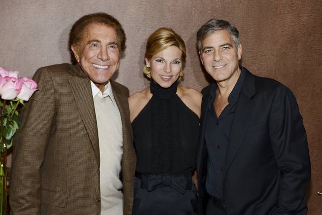 Steve Wynn, Andrea Wynn and George Clooney celebrate the launch of Clooney's Casamigos Tequila at Andrea's in the Encore on Wednesday, Jan. 9, 2013.
