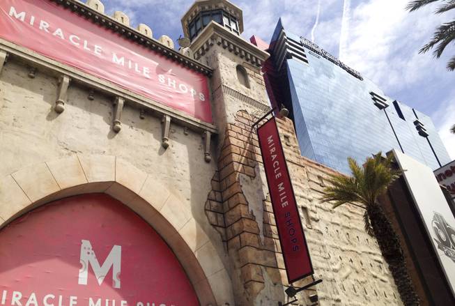 Owners of the Miracle Mile Shops are planning a 60,000-square-foot renovation of the mall's south end, on Harmon Avenue, as seen May 5, 2014. The Morrocan-themed exterior décor will be replaced as part of the project.