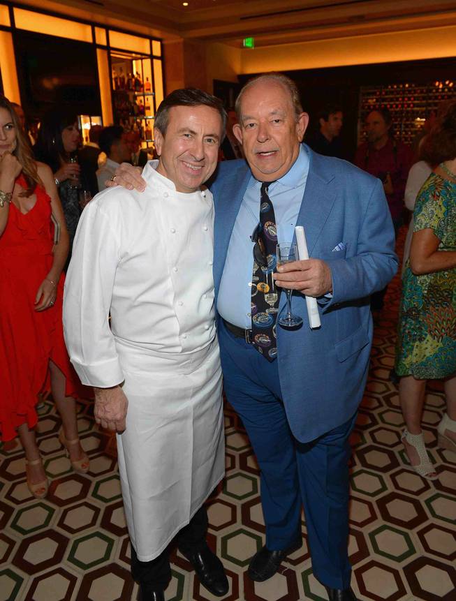 Daniel Boulud and Robin Leach attend the grand opening of DB Brasserie by chef Boulud on Thursday, May 8, 2014, at the Venetian.
