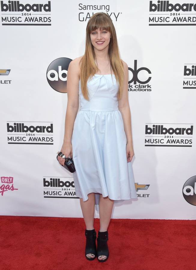 Aubrey Peeples arrives at the 2014 Billboard Music Awards at MGM Grand Garden Arena on Sunday, May 18, 2014, in Las Vegas.