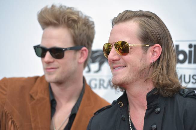Brian Kelley and Tyler Hubbard of Florida Georgia Line arrive at the 2014 Billboard Music Awards at MGM Grand Garden Arena on Sunday, May 18, 2014, in Las Vegas.