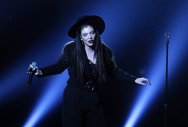 Lorde, 17, of New Zealand performs "Tennis Court" during the 2014 Billboard Music Awards at the MGM Grand Garden Arena Sunday, May 18, 2014. Lorde won the Top New Artist award.