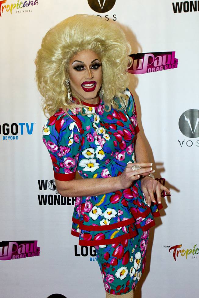 Magnolia Crawford poses on the Red Carpet for "RuPaul's Drag Race" at the Season 6 Finale Viewing Party featuring a live screening of the show at The New Tropicana on Monday, May 19, 2014.