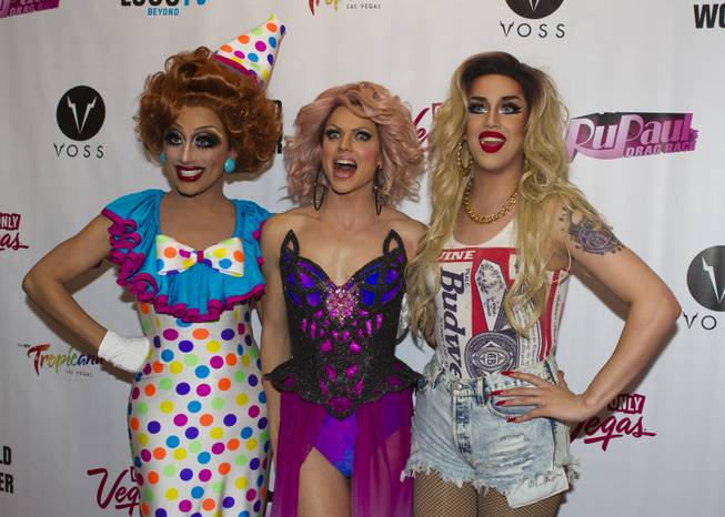 "RuPaul's Drag Race" cast member finalists Bianca Del Rio, Courtney Act and Adore Delano gather on the Red Carpet for their Season 6 Finale Viewing Party featuring a live screening of the show at The New Tropicana on Monday, May 19, 2014.