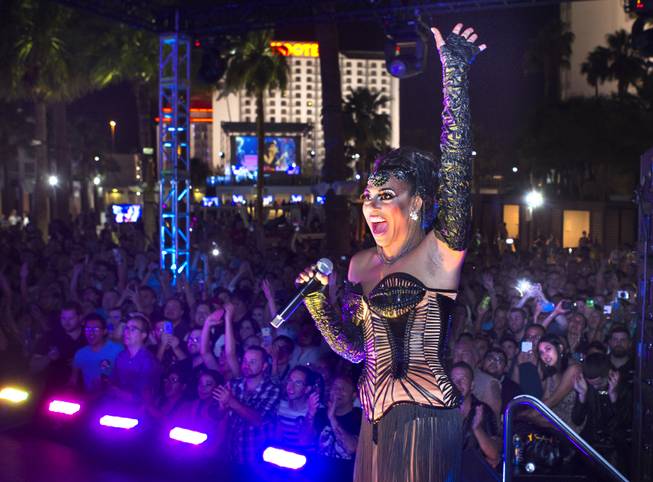 Shangela and the crowd react to Bianca Del Rio being named Americas Next Drag Superstar as they all view  the season 6 finale of "RuPaul's Drag Race" from The Havana Room at The New Tropicana on Monday, May 19, 2014.