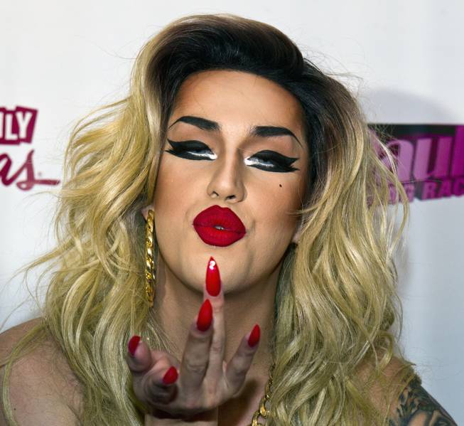 "RuPaul's Drag Race" cast member Adore Delano strikes a pose on the Red Carpet for the Season 6 Finale Viewing Party featuring a live screening of the show at The New Tropicana on Monday, May 19, 2014.