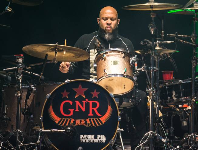 Frank Ferrer during Guns N Roses' An Evening of Destruction, No Trickery!, which marked their return to The Joint at Hard Rock Hotel & Casino to launch their second residency on Wednesday, May 21, 2014.