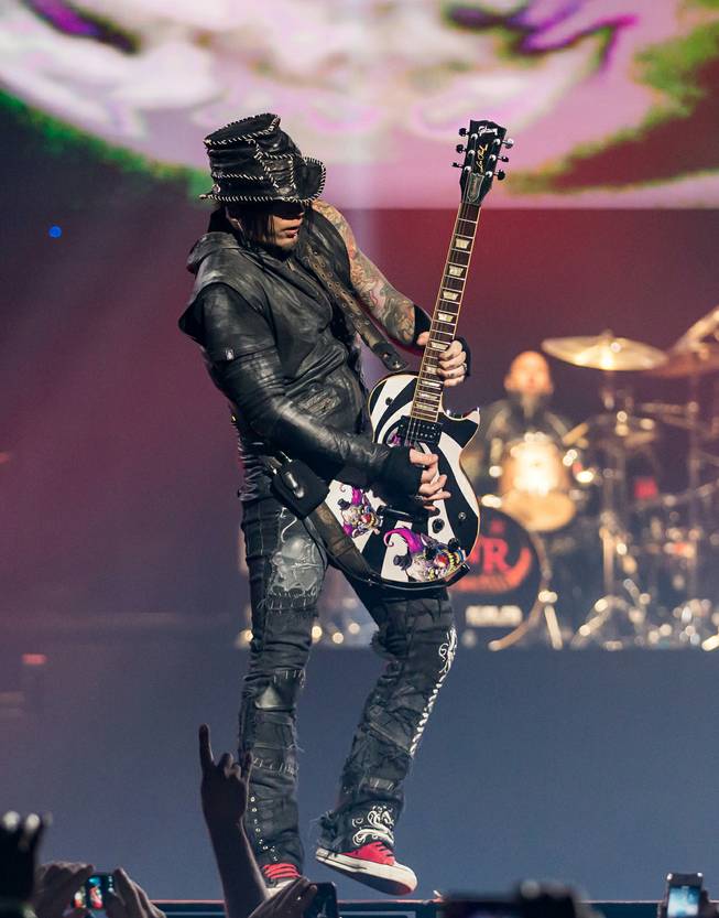 DJ Ashba performs during Guns N Roses' An Evening of Destruction, No Trickery!, which marked their return to The Joint at Hard Rock Hotel & Casino to launch their second residency on Wednesday, May 21, 2014.