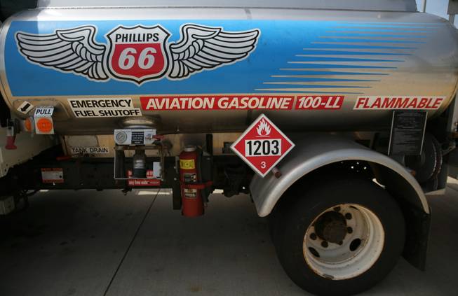 A truck carries leaded fueld around DuPage Airport in West Chicago, Ill., on May 9, 2014. Though not used in cars in the U.S., fuel containing lead is still used in some small, private aircraft.