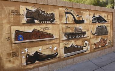 Artists create more than 20 murals for the Zappos campus.