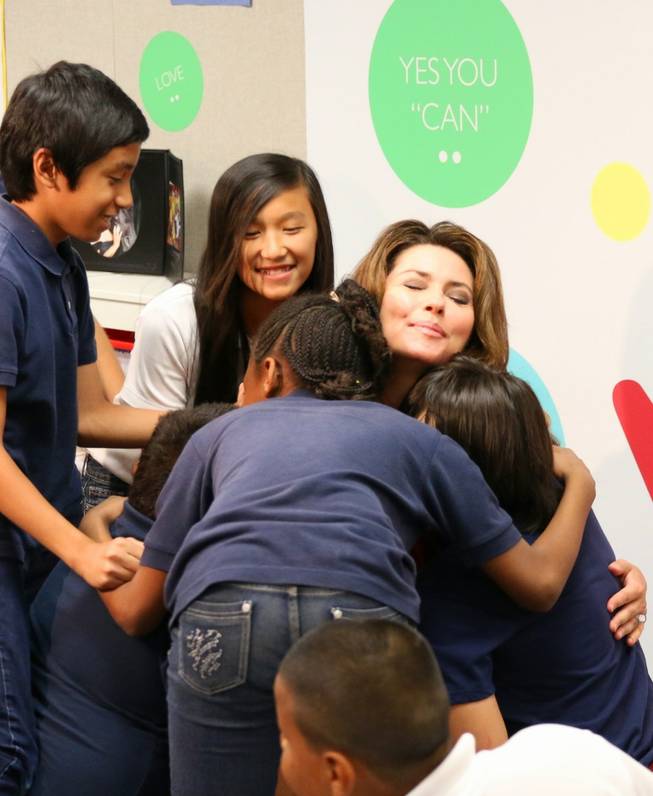 Caesars Palace headliner Shania Twain visits her Kids Can Clubhouse in North Las Vegas on Tuesday, May 27, 2014, as part of her Shania Kids Can Foundation.