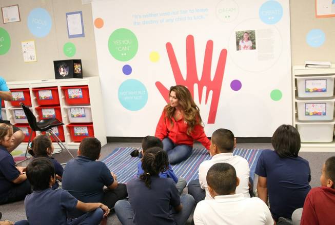 Caesars Palace headliner Shania Twain visits her Kids Can Clubhouse in North Las Vegas on Tuesday, May 27, 2014, as part of her Shania Kids Can Foundation.