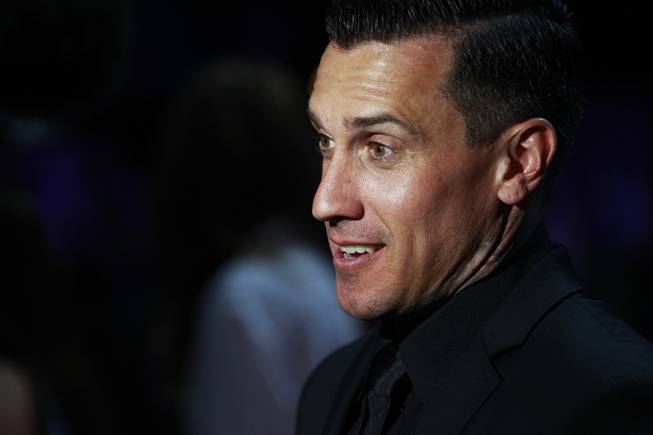 Carey Hart talks to the media during the induction for the Southern Nevada Sports Hall of Fame Friday, May 30, 2014.