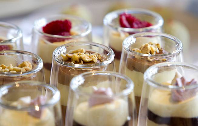 Desserts are served during the VIP grand opening of Giada, the first Giada De Laurentiis restaurant, on Monday, June 2, 2014, in the Cromwell. 