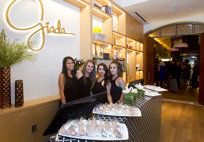 Hostesses during the VIP grand opening of Giada, the first Giada De Laurentiis restaurant, on Monday, June 2, 2014, in the Cromwell. The restaurant opens to the public Tuesday.