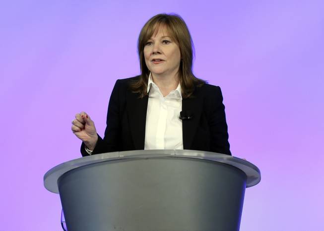 General Motors CEO Mary Barra addresses employees at the automaker's vehicle engineering center in Warren, Mich., Thursday, June 5, 2014.