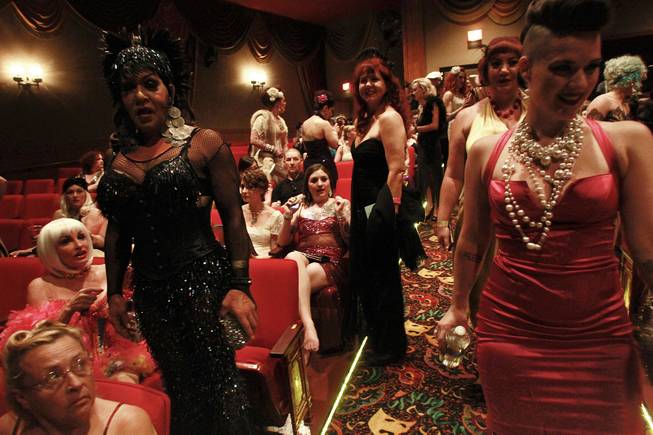 Attendees make their way to their seats during the 2014 Burlesque Hall of Fame's Tournament of Tease competition Saturday, June 7, 2014 at the Orleans.