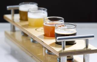 A sampler of beers at Banger Brewing in downtown Las Vegas Monday, May 12, 2014.
