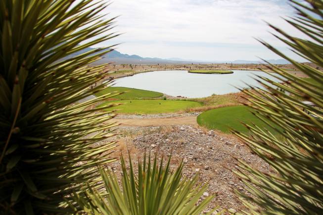 This is a view of the 15th hole on the Wolf Course at the Las Vegas Paiute Golf Resort May 22, 2014.