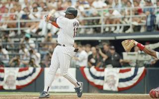 San Diego Padres Tony Gwynn, shown batting during the All-Star game, July 14, 1992. in San Diego, Ca.