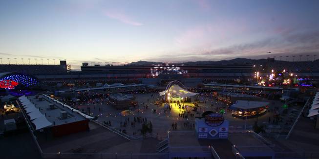 A view of the Las Vegas Motor Speedway during the first night of the Electric Daisy Carnival Friday, June 20, 2014.