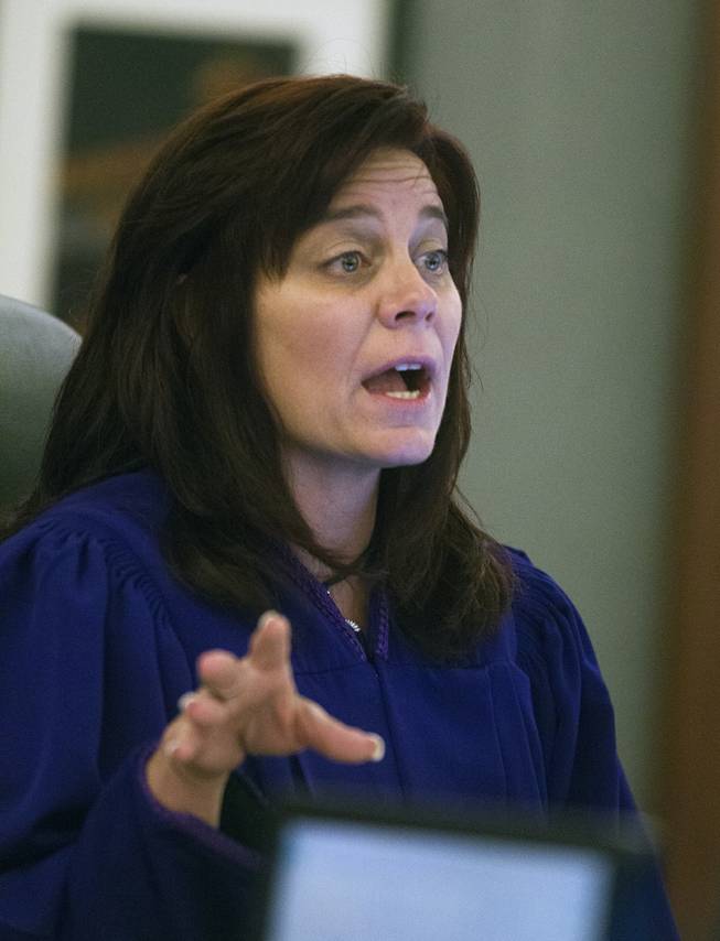 Judge Diana Sullivan presides over the preliminary hearing at the Justice Center with Adrian McClintock on Friday, June 20, 2014. The two are suspects in a Boulder Highway carjacking gone awry that ended in Dylan Joshua Salazar's fatal shooting.