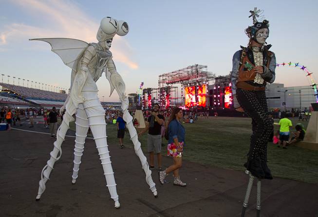 Performers are shown during the final day of the 2014 Electric Daisy Carnival (EDC) at the Las Vegas Motor Speedway Sunday, June 22, 2014.