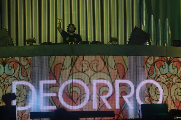 Deorro performs during the final day of the 2014 Electric Daisy Carnival (EDC) at the Las Vegas Motor Speedway Sunday, June 22, 2014.