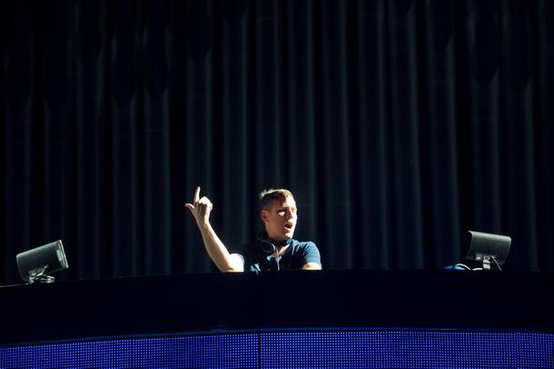 Kaskade spins for fans during night 2 of EDC, Saturday June 21, 2014 at the Las Vegas Motor Speedway.