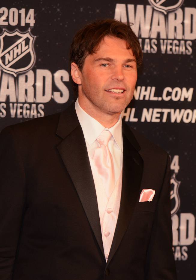Jaromir Jagr of the New Jersey Devils arrives at the 2014 NHL Awards in Encore Theater on Tuesday, June 24, 2014, at Wynn Las Vegas.