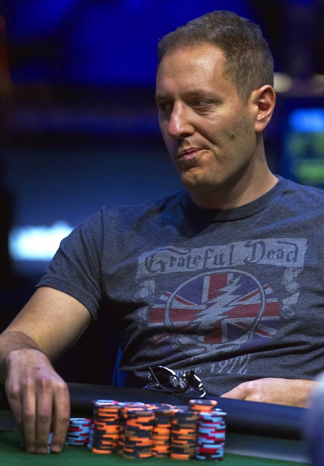 WSOP player Jesse Martin considers his play during the Poker Players Championship final table of professional poker players at the Rio on Thursday, June 26, 2014.
