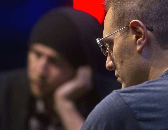 WSOP player Jesse Martin focuses on the action about the table during the Poker Players Championship final table of professional poker players at the Rio on Thursday, June 26, 2014.