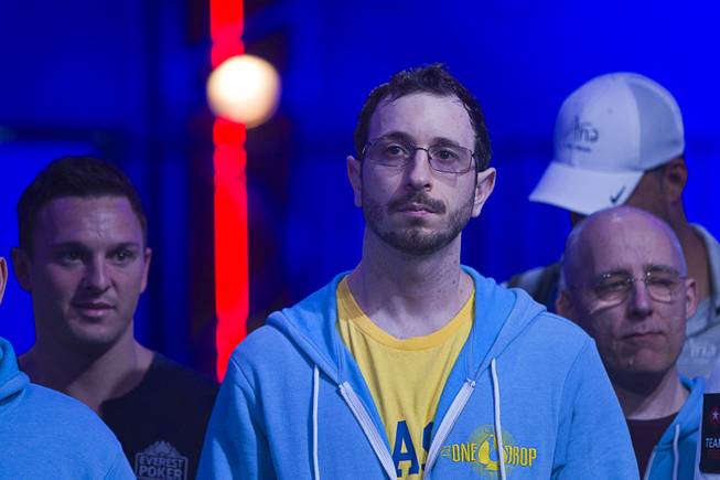 Brian Rast waits for the start of the Big One for One Drop, a $1,000,000 buy-in No-Limit Hold'em charity poker tournament, at the Rio Sunday, June 26, 2014. The $1 million buy-in is the largest ever for a poker event. Proceeds support One Drop projects in countries experiencing serious difficulties caused by inadequate access to water.