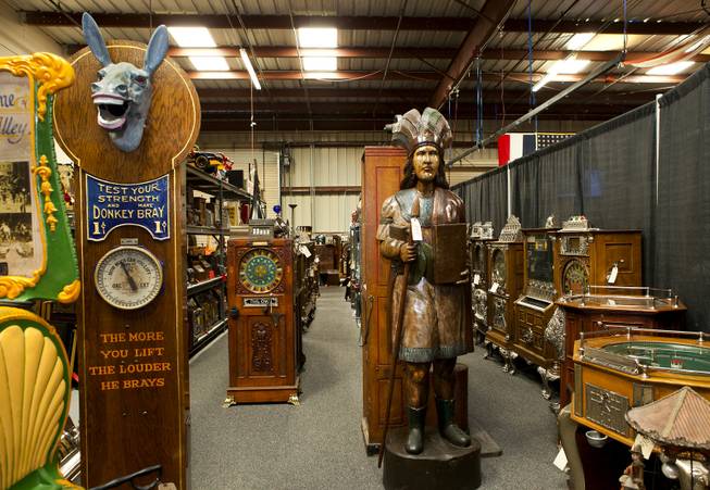 Victorian Casino Antiques will present a 3-day auction in September that will feature numerous of these items from the William A. Harrah collection of antique gambling machines currently stored on site Saturday, June 28, 2014.