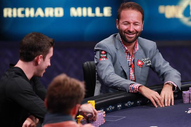 Daniel Negreanu smiles during the final table of the Big One For One Drop tournament at the World Series of Poker Tuesday, July 1, 2014 at the Rio. Daniel Colman took home first place and $15,306,668 in prize money.